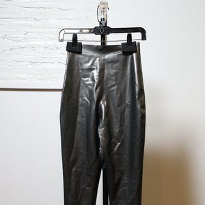 Westward Bound High Waist Latex Leggings Pearlsheen Pewter Silver, Small